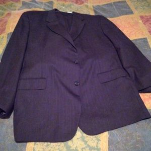 A 52L Black Pinstripe Jos.A.Bank Suit 44 waist 30/32 Length